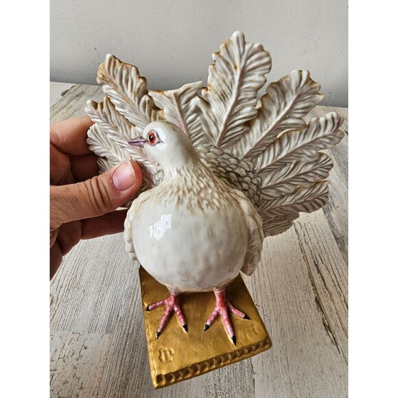 Nymphenburg vintage pigeon bird AS IS fantail statue figurine 962 as is - Picture 8 of 10